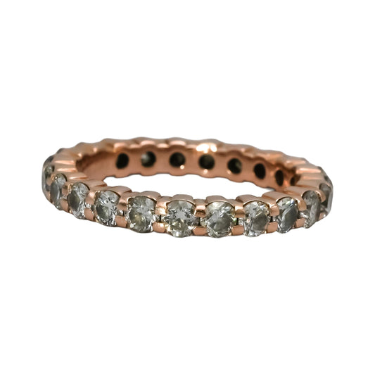 14k Rose Gold Round Natural Diamond Eternity Band Ring 2.50CT Size 8