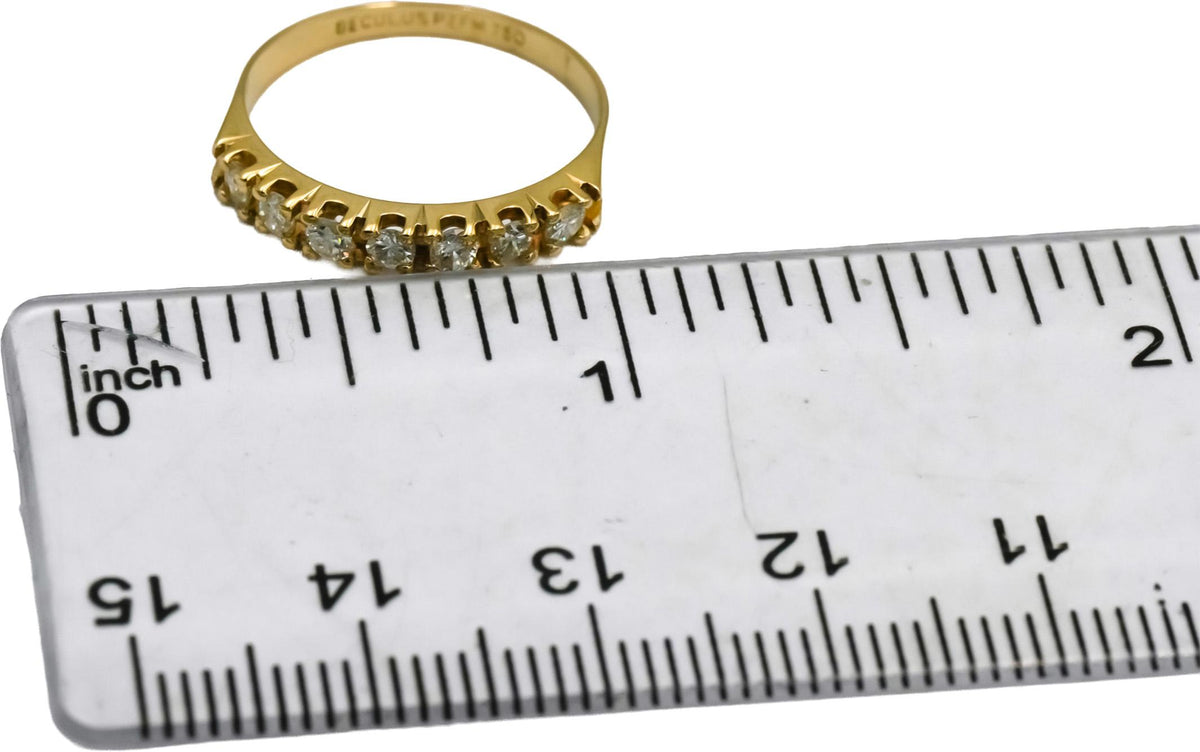 18k Yellow Gold Round Diamond Band Ring 0.35CT Size 5.75