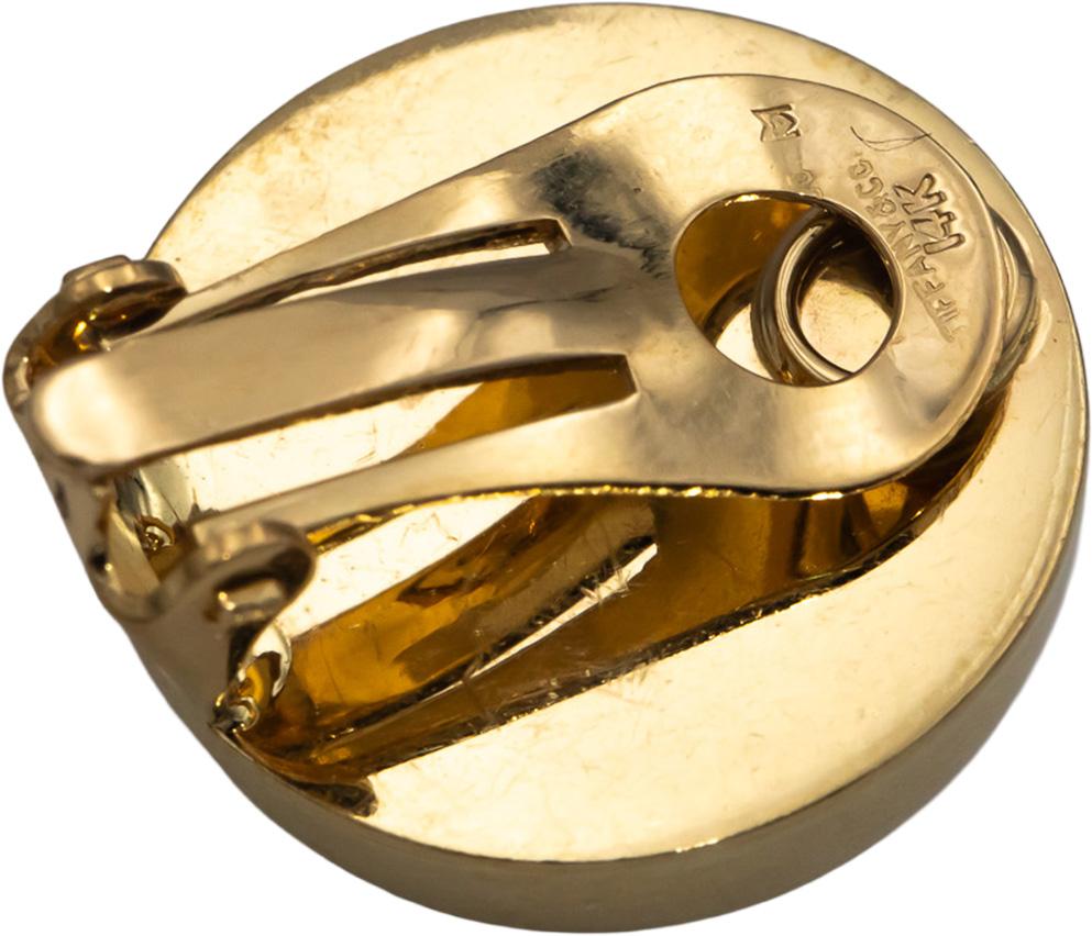 TIFFANY & CO. Vintage 14k Yellow Gold Button Clip-On Earrings