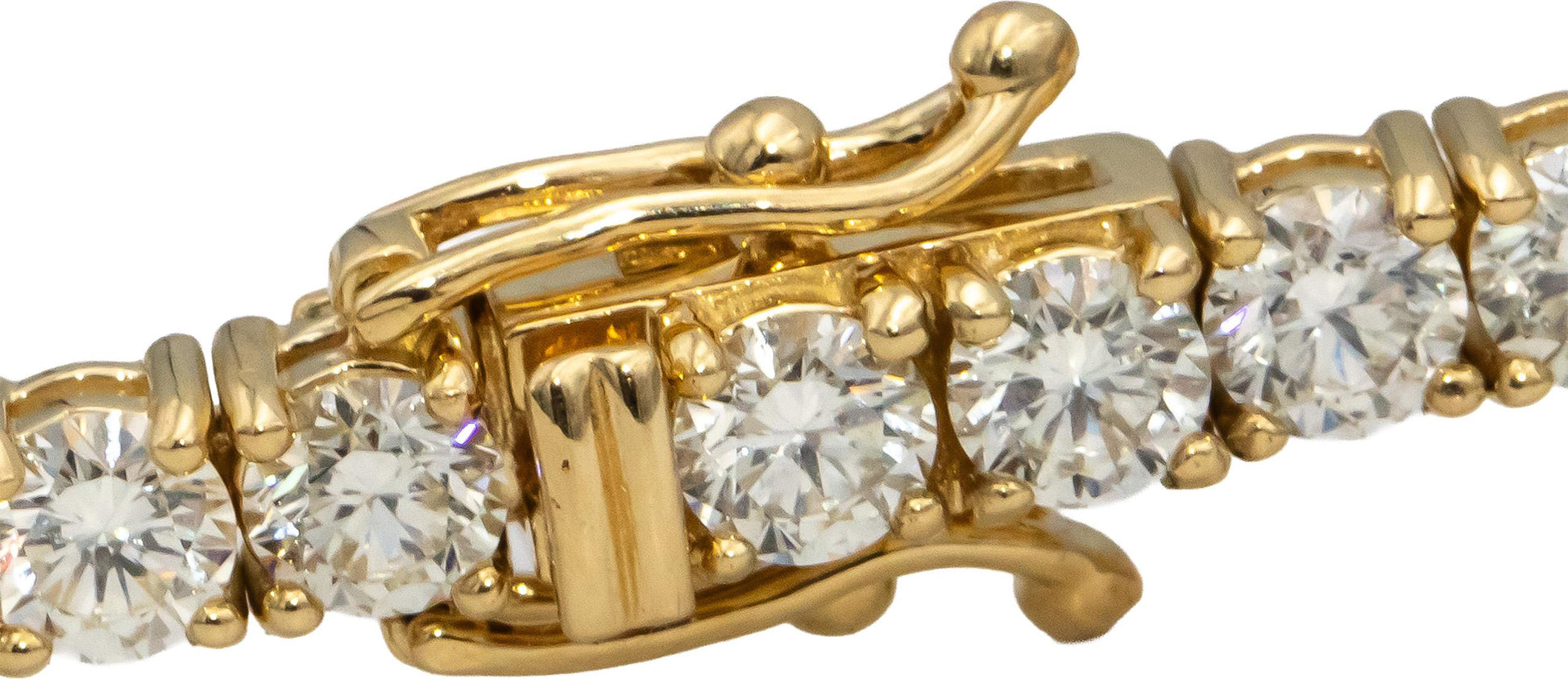 14k Yellow Gold VS Round Diamond Tennis Bracelet 9.01CT