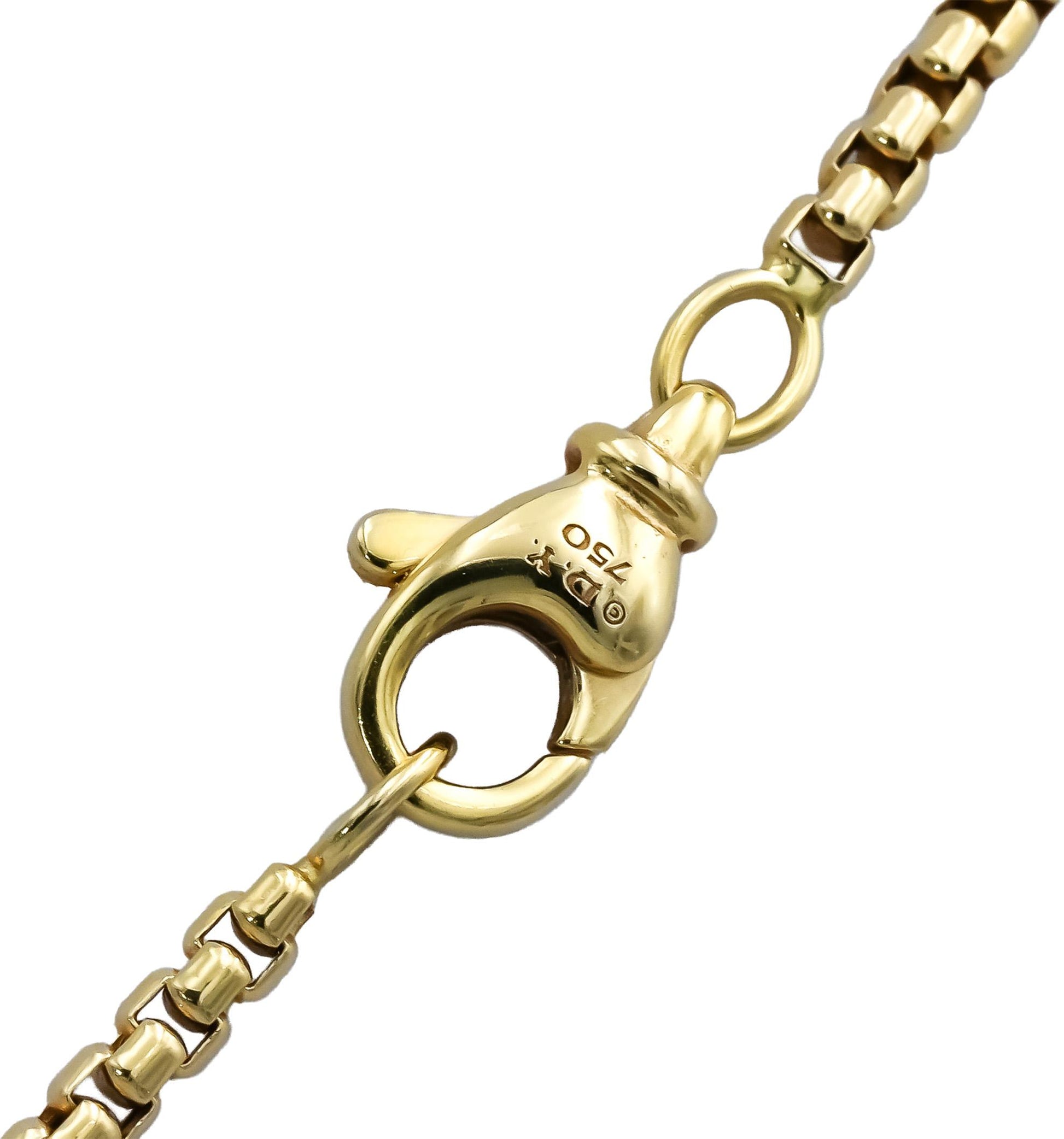 DAVID YURMAN 18k Yellow Gold Box Chain Necklace 2.7mm Wide 20in Long 4650 Retail