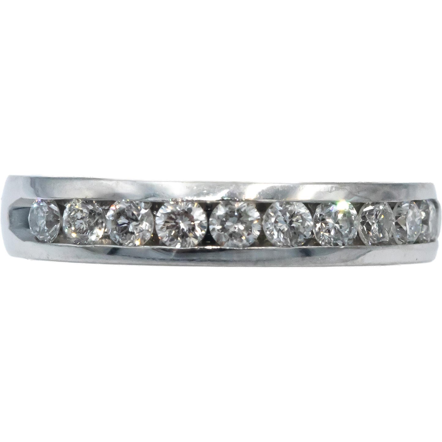 14k White Gold Round Cut Diamond Wedding Anniversary Ring .50CT Size 5.5