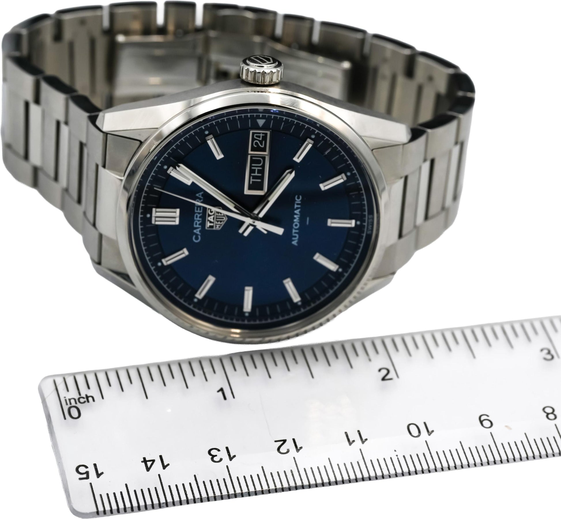 TAG Heuer Stainless Steel Carrera Automatic Day-Date 41mm Watch w/ Box
