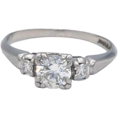 Vintage Platinum 0.64CT VS Diamond 3-Stone Ring w/ 0.56CT Center EGL CERT $5250