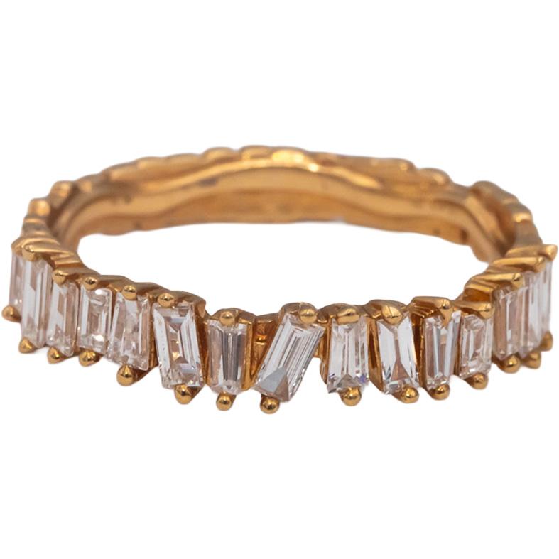 18k Yellow Gold VS Baguette Cut Diamond Band Ring 0.75CT Size 7