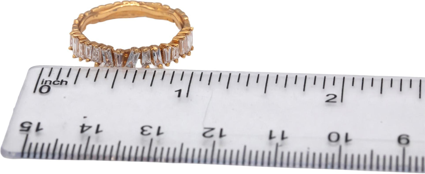 18k Yellow Gold VS Baguette Cut Diamond Band Ring 0.75CT Size 7