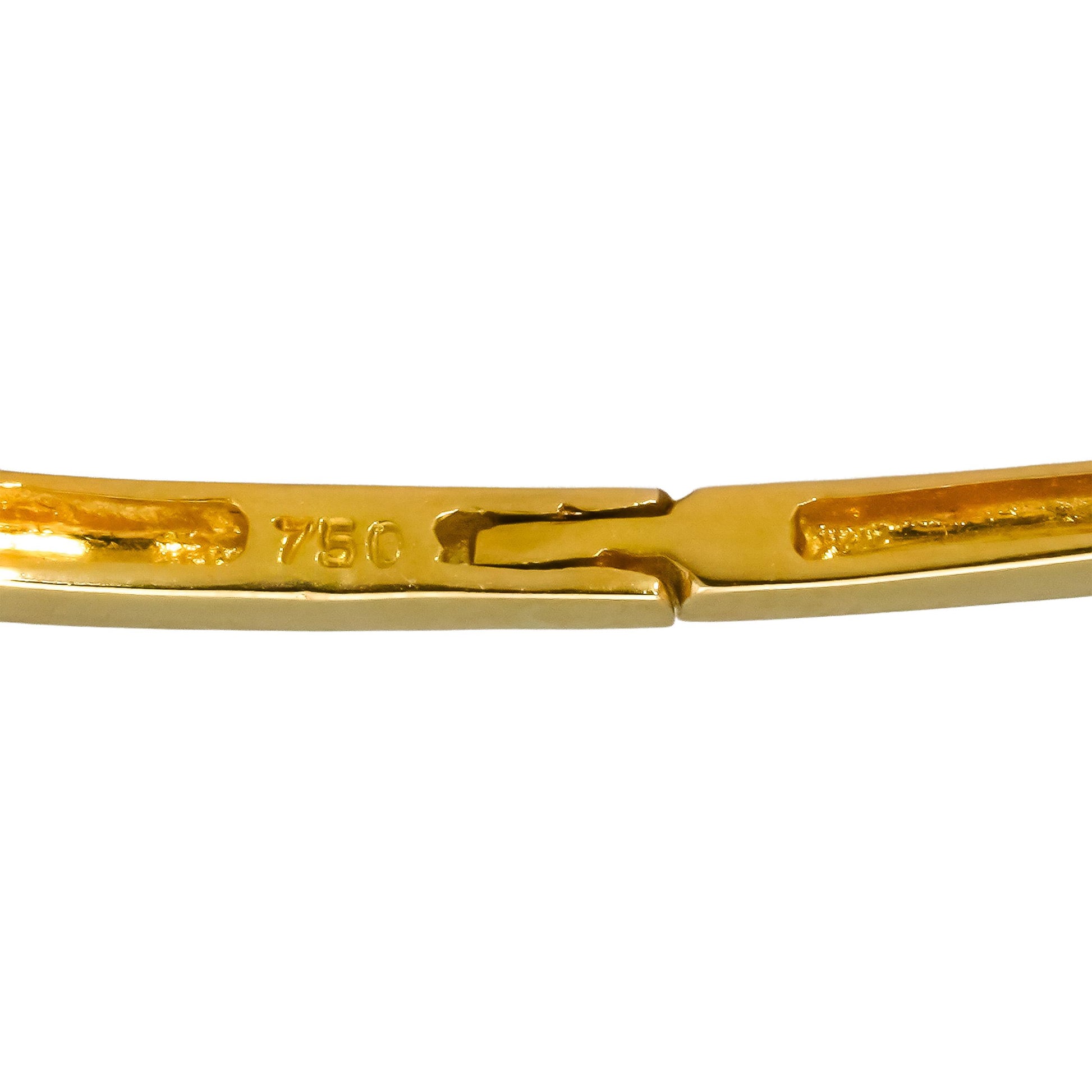 18k Yellow Gold Diamond Ruby and Sapphire Square Stacking Bangle Bracelet 1.0CT