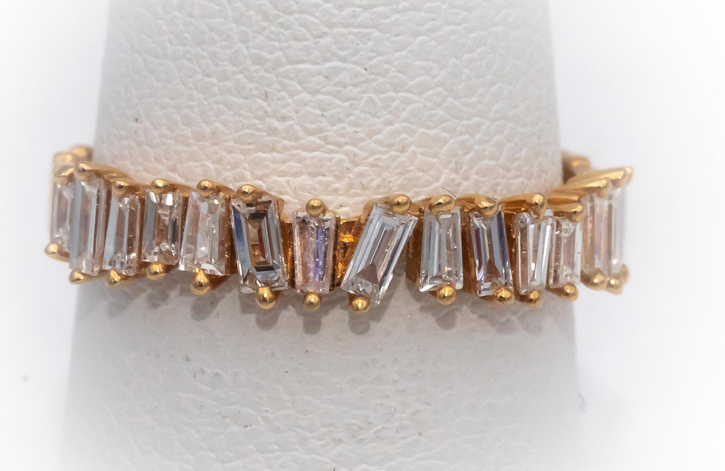 18k Yellow Gold VS Baguette Cut Diamond Band Ring 0.75CT Size 7