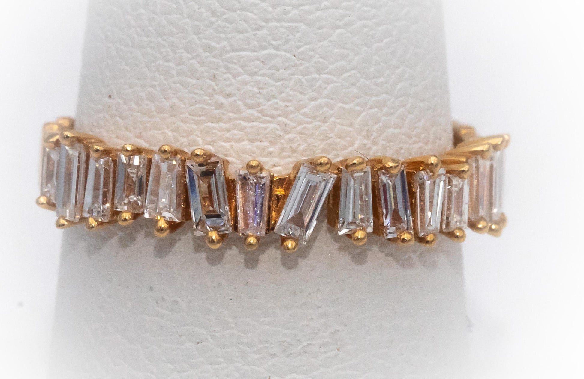 18k Yellow Gold VS Baguette Cut Diamond Band Ring 0.75CT Size 7