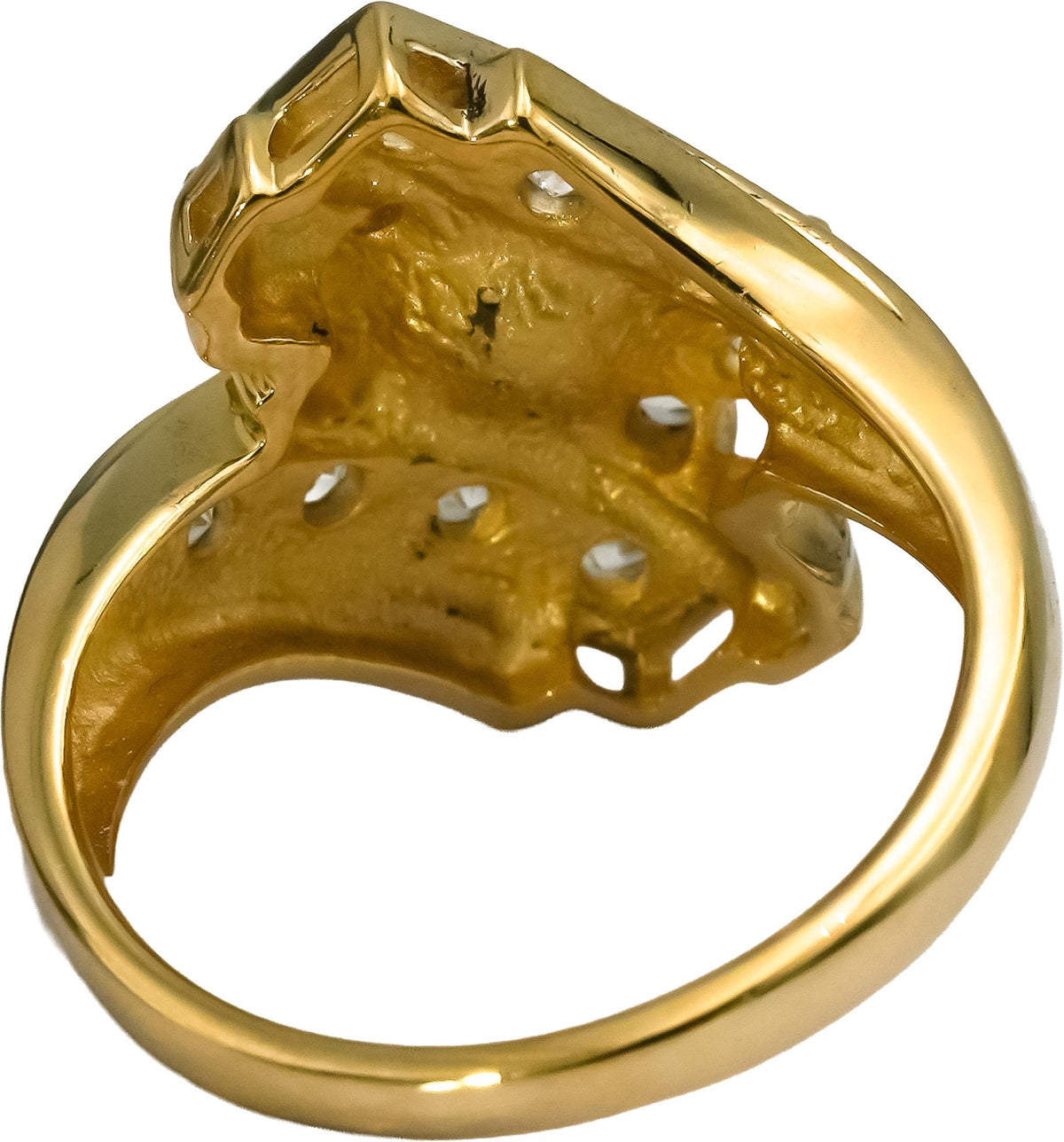 14k Yellow Gold VS Diamond and 6.9mm Pearl Cocktail Ring 0.50CT Size 6.75