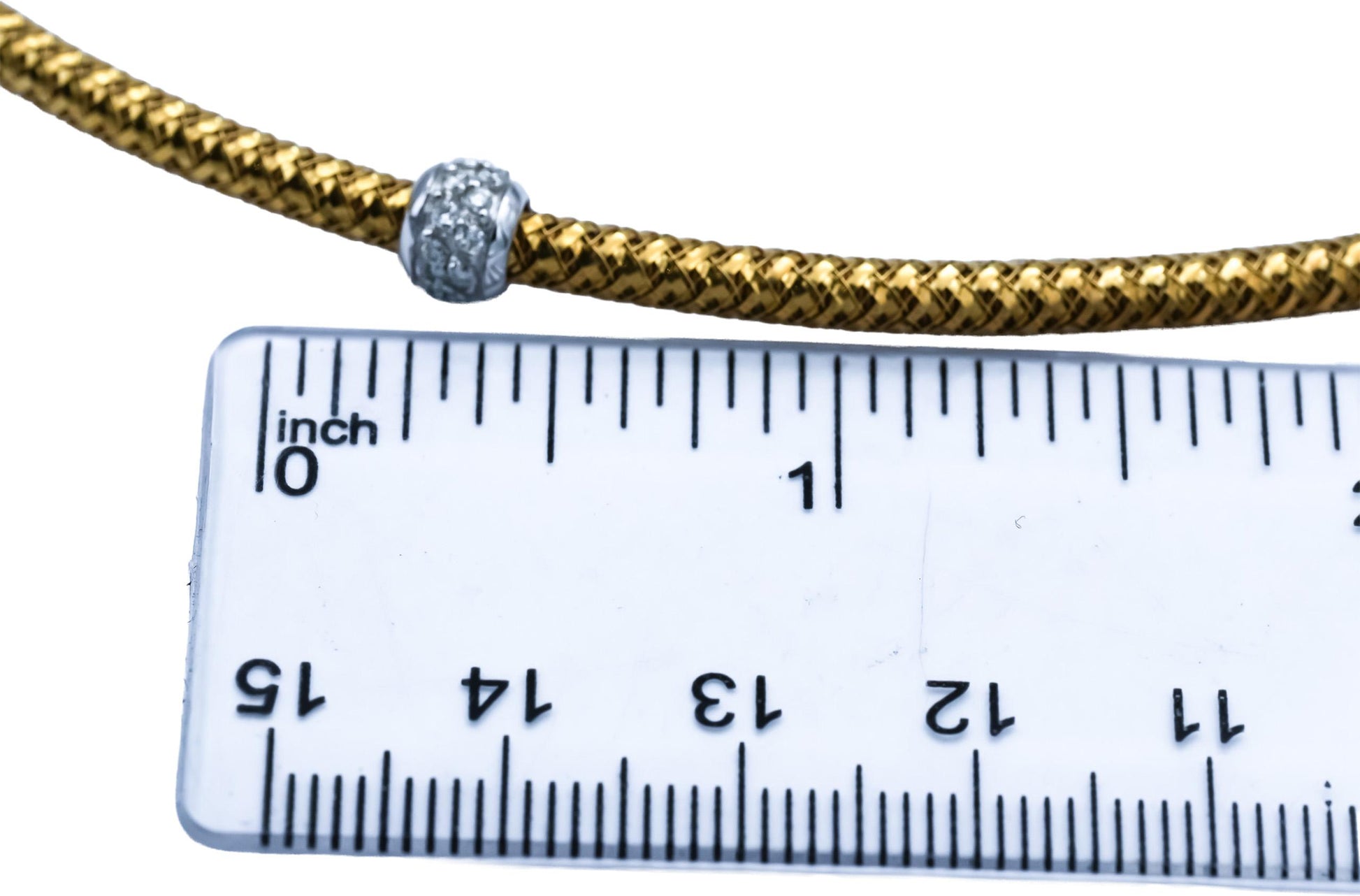 ROBERTO COIN 18k Yellow Gold Diamond Primavera Mesh Necklace 0.11CT
