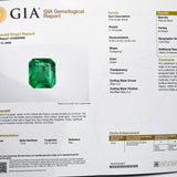 GIA Certified Platinum Natural Colombian Emerald & Diamond Ring 4.15CT Size 5.5