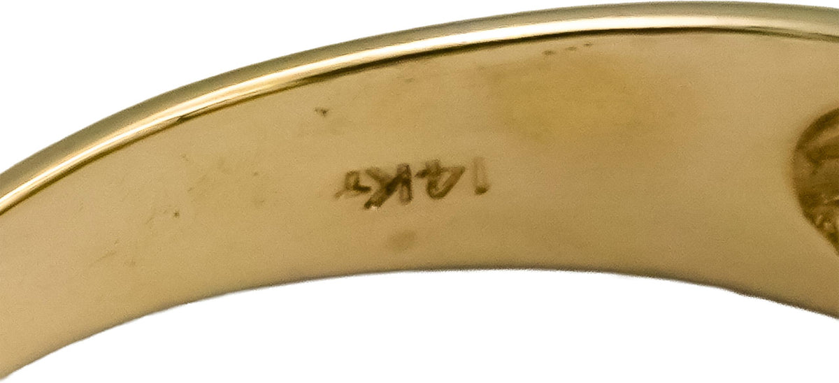 14k Yellow Gold Round Channel Set Diamond Band Ring 0.15CT Size 7.75