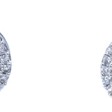 18k White Gold VS Round and Baguette Cut Diamond Drop Dangle Earrings 2.0CT