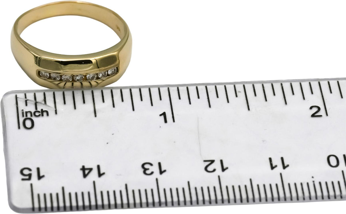 14k Yellow Gold Round Channel Set Diamond Band Ring 0.15CT Size 7.75