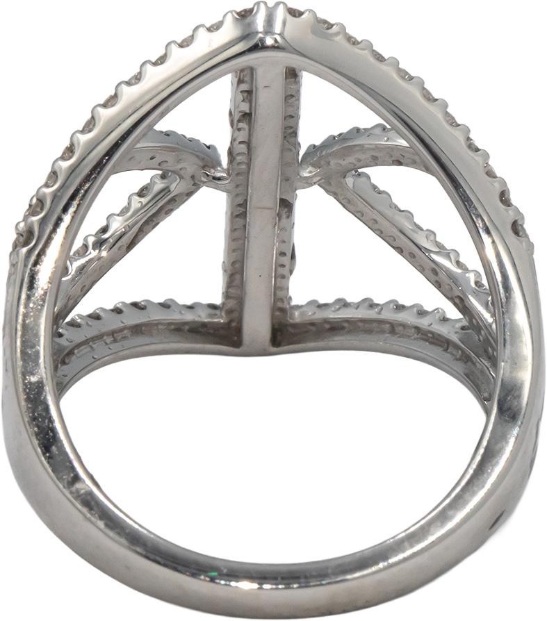 VERA WANG LOVE 10k White Gold 0.73CT Diamond Modern Style Ring Size 7