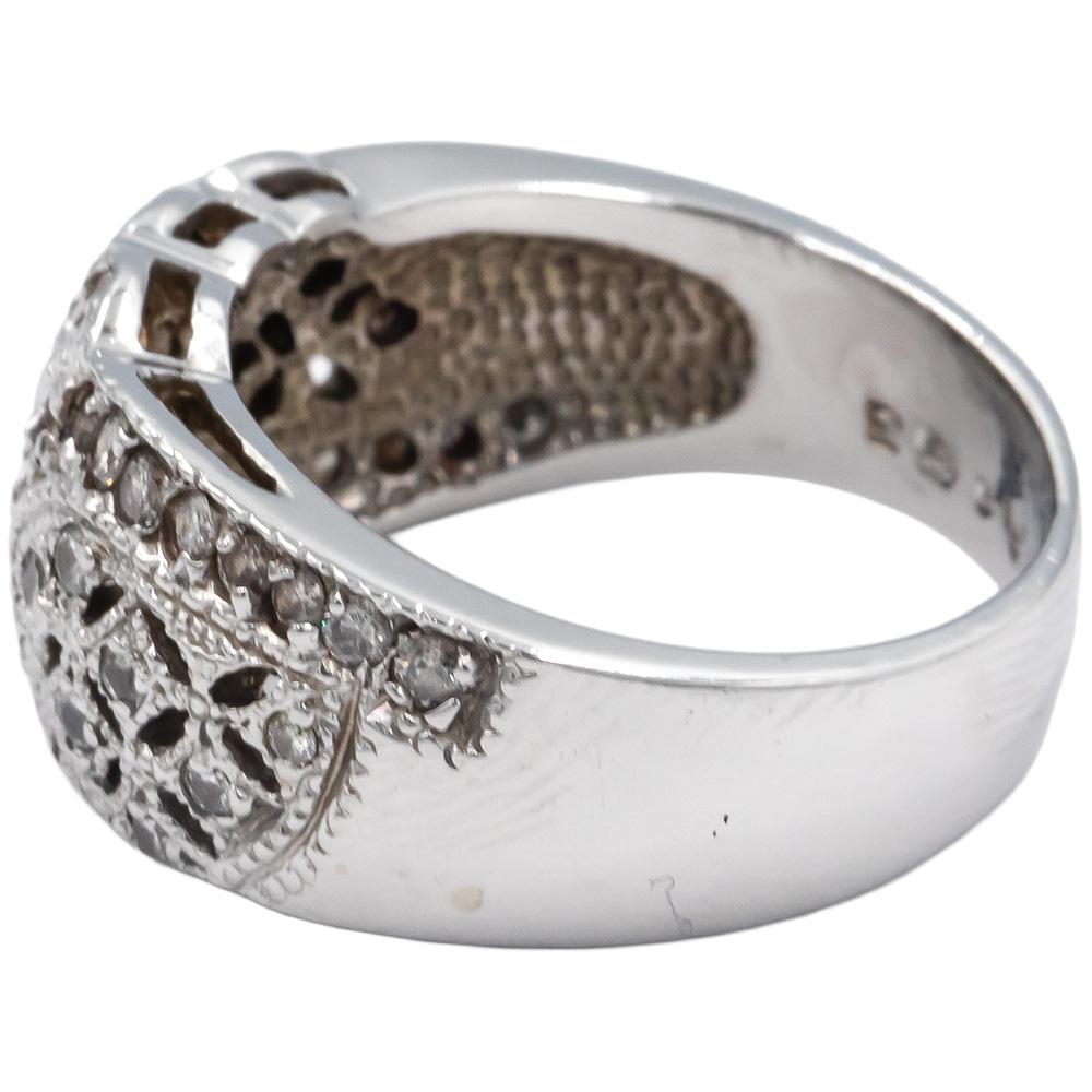 14k White Gold 0.63CT Diamond Filigree Band Ring Size 6.5