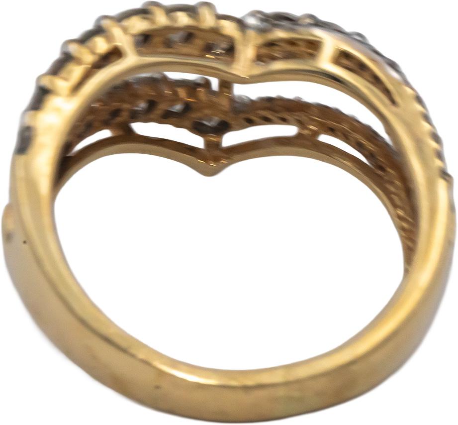 10k Yellow Gold 1.50CT Diamond Chevron Style Ring Size 7