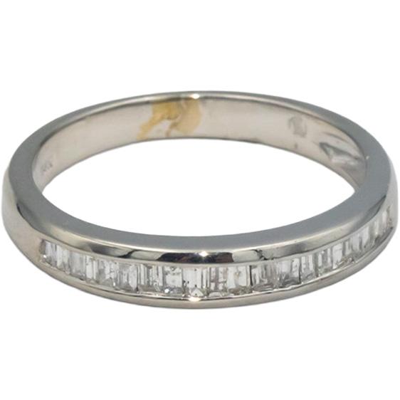 14k White Gold 0.25CT Baguette Cut Diamond Band Ring Size 5.5