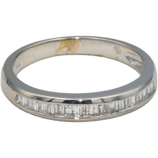 14k White Gold 0.25CT Baguette Cut Diamond Band Ring Size 5.5