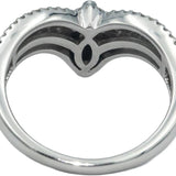 10k White Gold Marquise and Round Diamond Cluster Ring 0.50CT Size 7