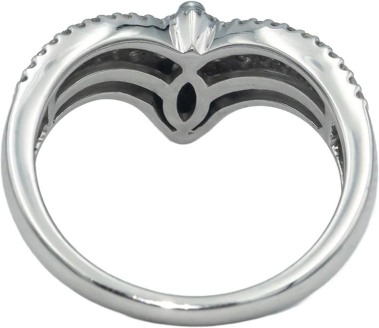 10k White Gold Marquise and Round Diamond Cluster Ring 0.50CT Size 7