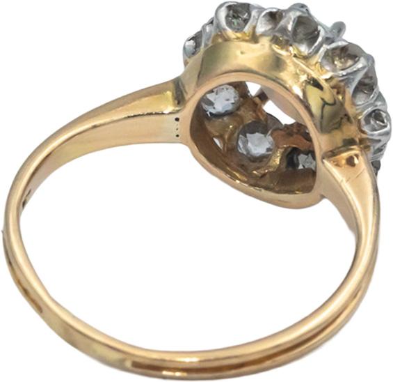 Vintage Antique 14k White & Yellow Gold 1.0CT VS Diamond and Opal Ring Size 4