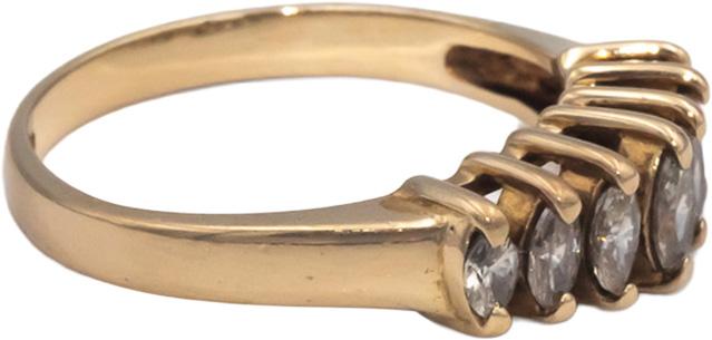 14k Yellow Gold 0.50CT Marquise Cut Diamond Band Ring Size 6.25
