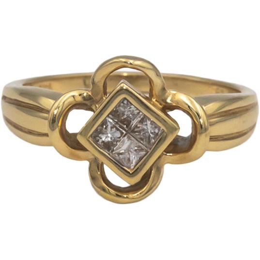 14k Yellow Gold 0.25CT Princess Cut Diamond Ring Size 7