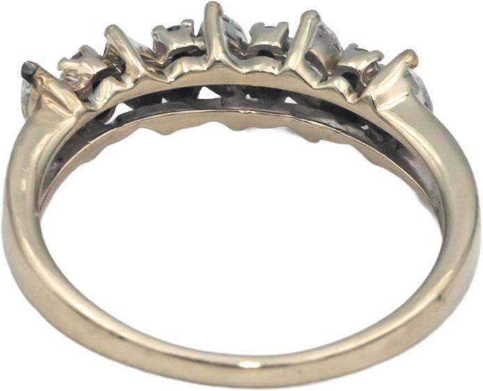 K & S 14k White Gold 0.55CT Marquise and Round Cut Diamond Band Ring Size 7