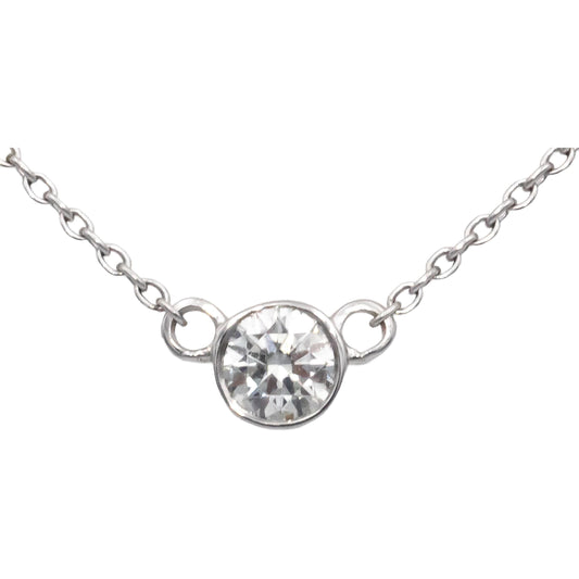 14k White Gold 0.35CT VS Round Cut Diamond Solitaire Pendant Necklace