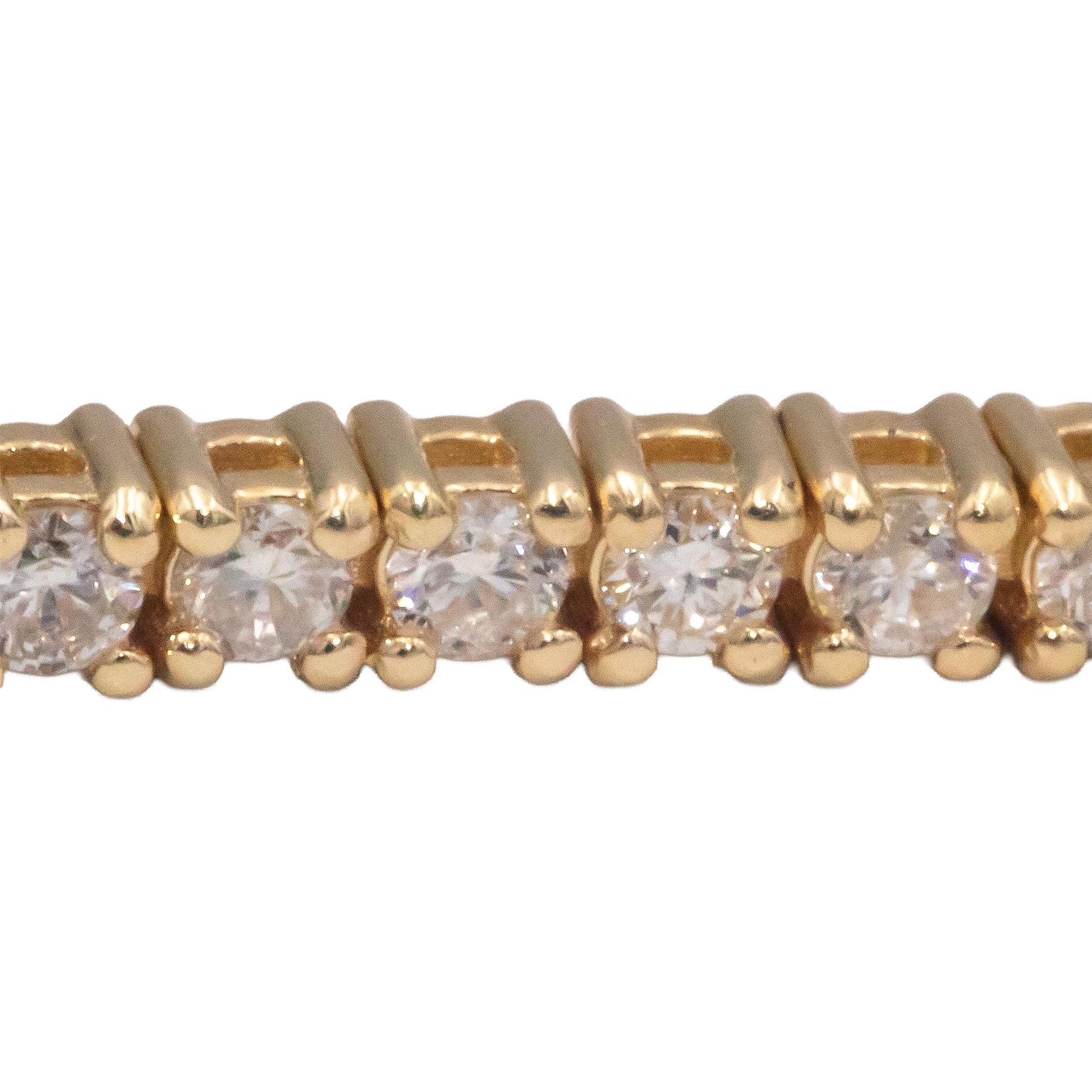 14k Yellow Gold 2.01CT Round Cut Diamond Tennis Bracelet
