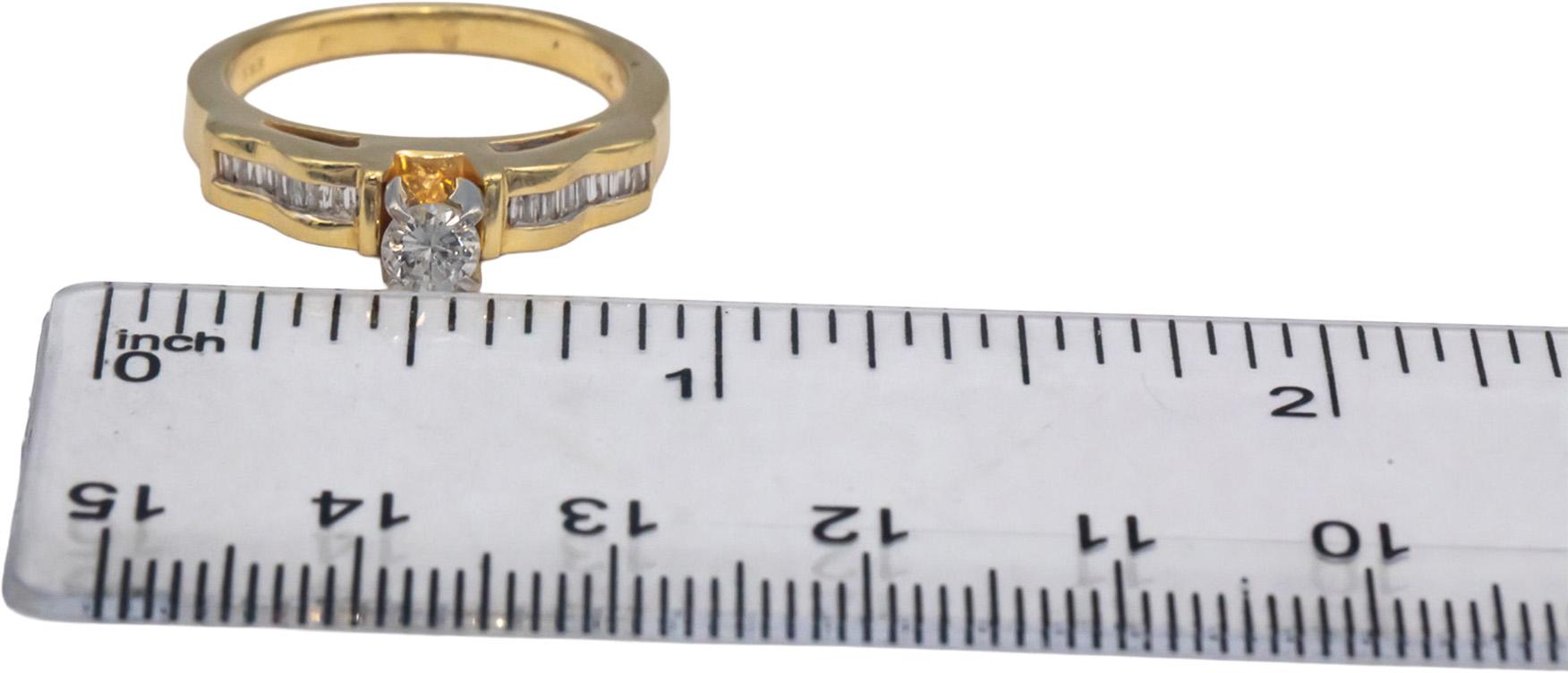 14k Yellow Gold 0.75CT Diamond Engagement Ring w/ 0.25CT Center Size 7