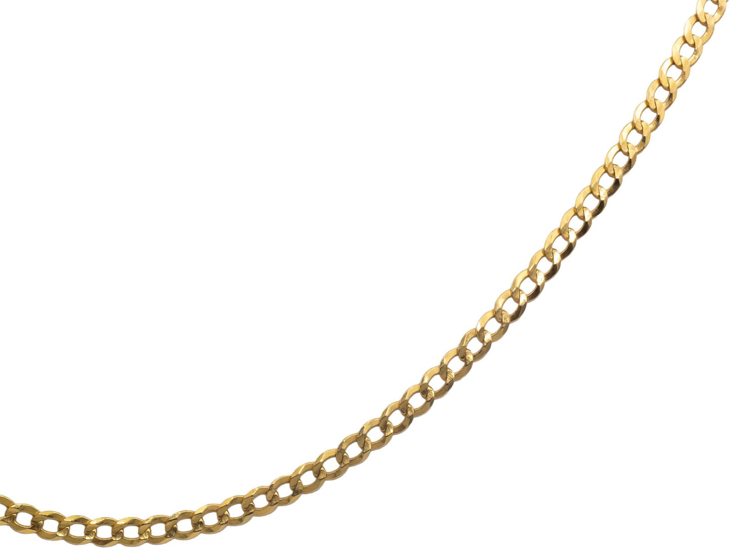 14k Yellow Gold Jewelry 26" Long/3.0mm Wide Curb Link Chain Necklace