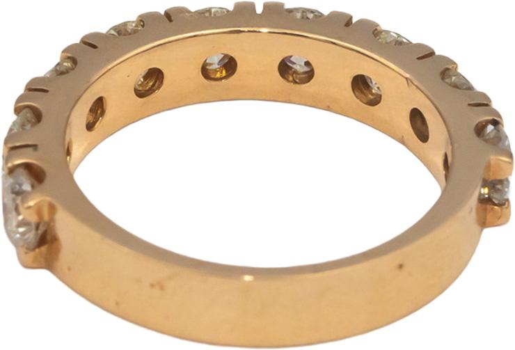 18k Rose Gold 1.98CT Round Cut Diamond Semi-Eternity Band Ring Size 6.5