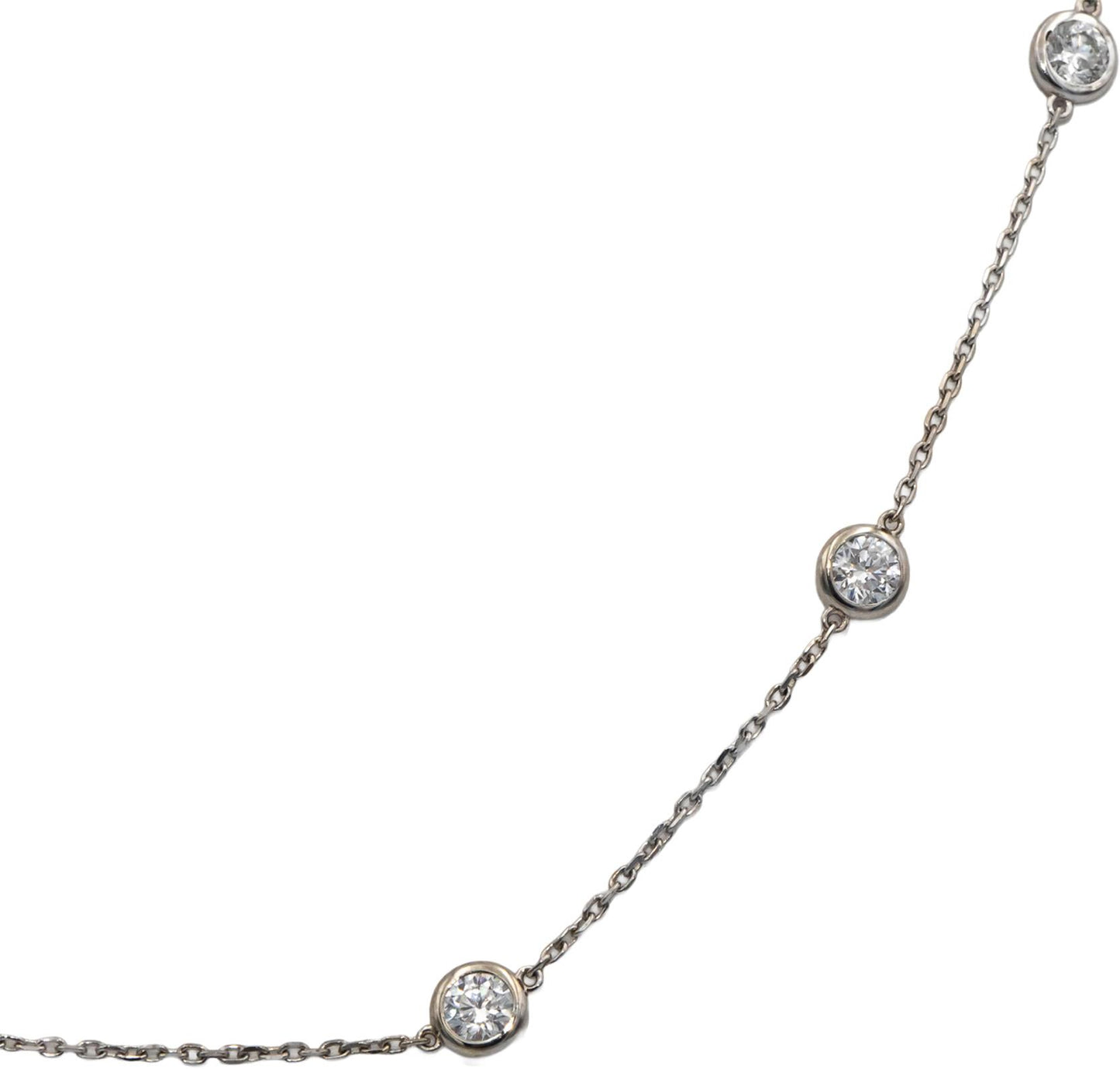 14k White Gold Round Diamond by the Yard Chain Necklace 2.36CT
