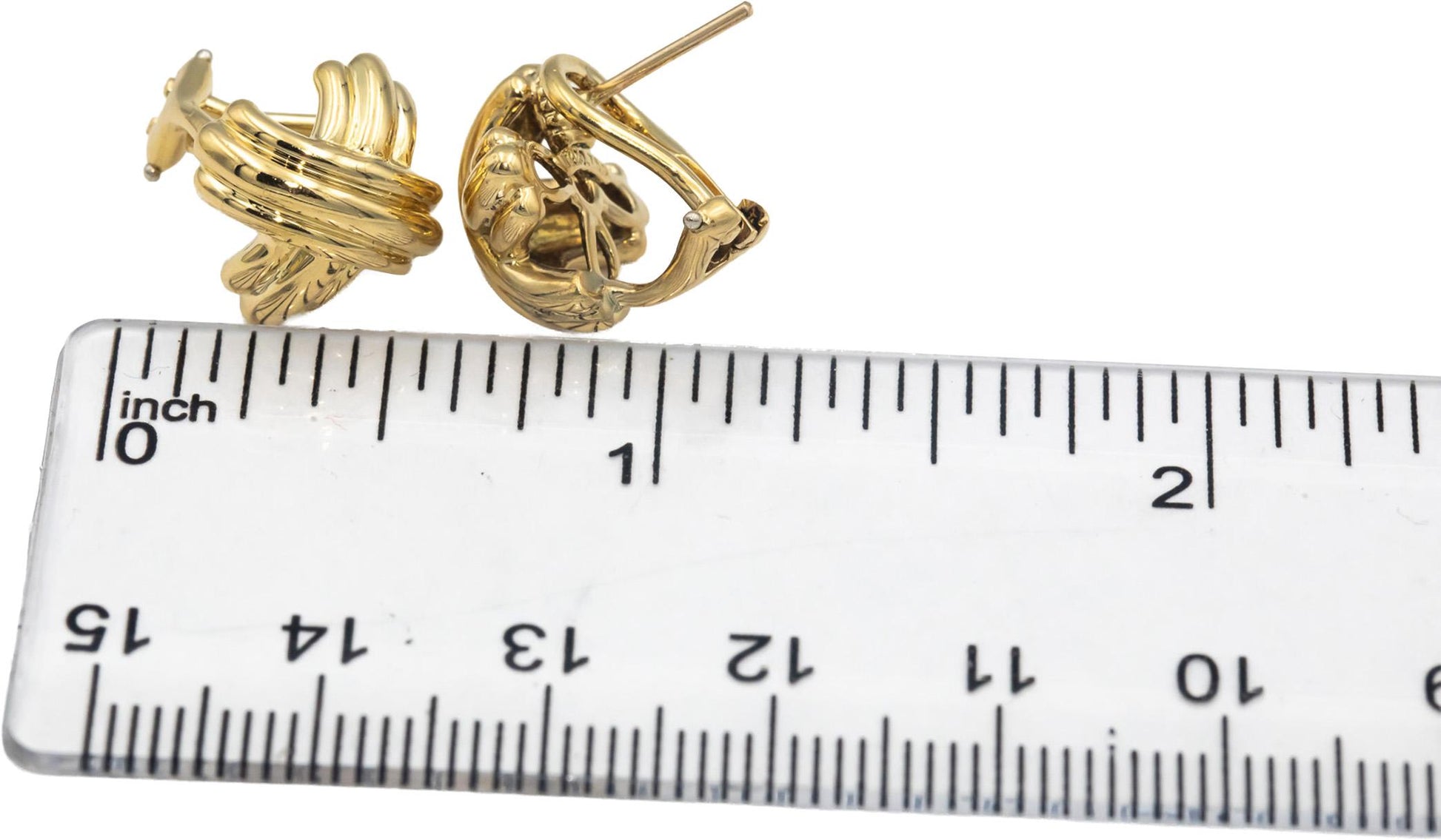 TIFFANY & CO. 18k Yellow Gold Jewelry "X" Kiss Earrings