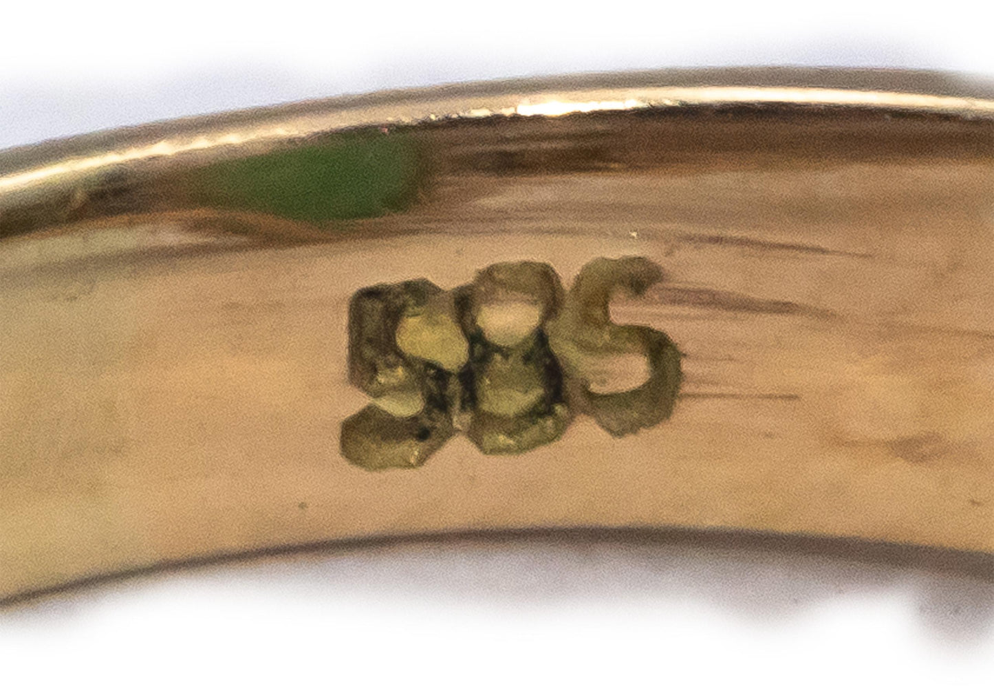 14k Yellow Gold 0.08CT Diamond and Jade Cocktail Ring Size 4.75