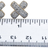 14k Yellow Gold 0.50CT Round Cut Diamond X Shaped Stud Earrings 0.50CT