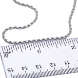 10k White Gold Jewelry 26" Long/2mm Wide Solid Diamond Cut Twisted Rope Necklace