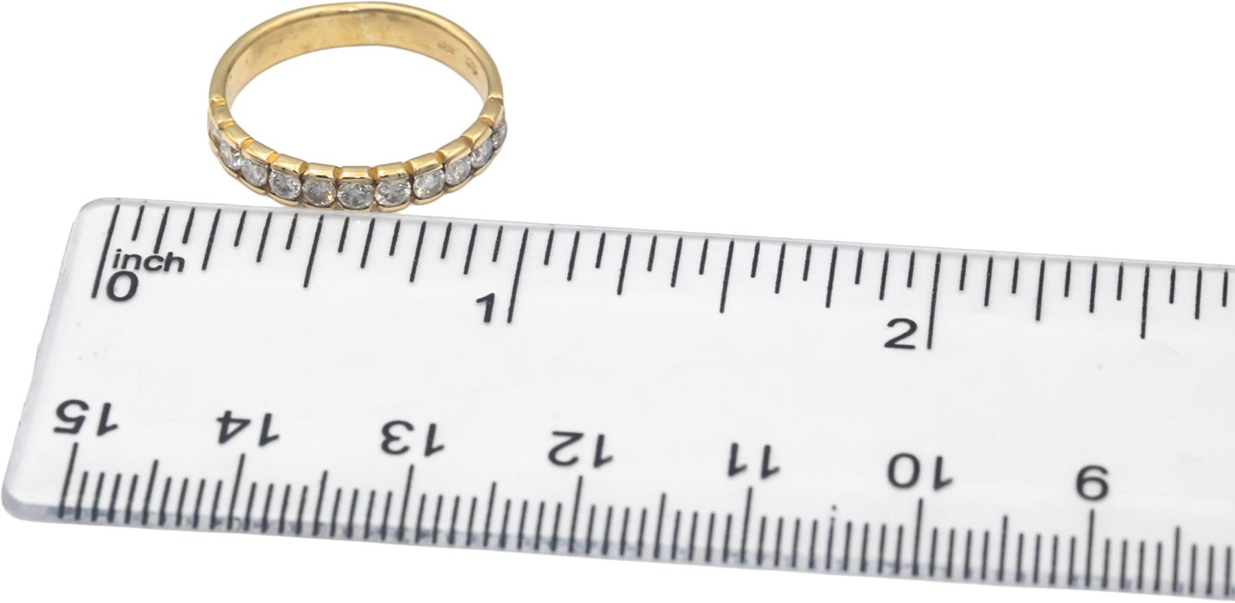 18k Yellow Gold 0.33CT Round Cut Channel Set Diamond Band Ring Size 5.25