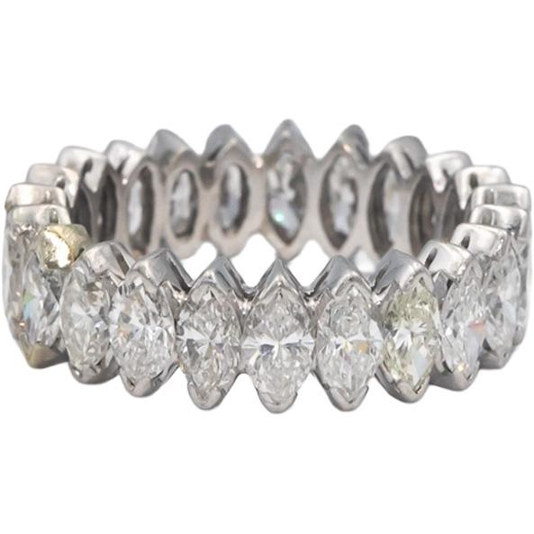 Vintage Antique Platinum VS Marquise Diamond Eternity Ring 4.50CT
