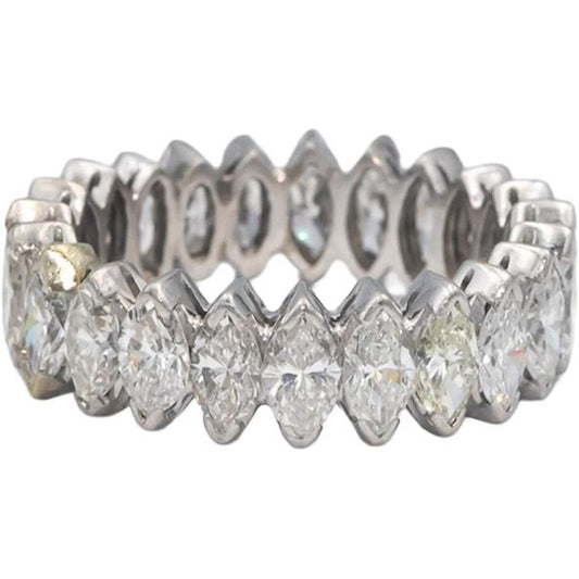 Vintage Antique Platinum VS Marquise Diamond Eternity Ring 4.50CT