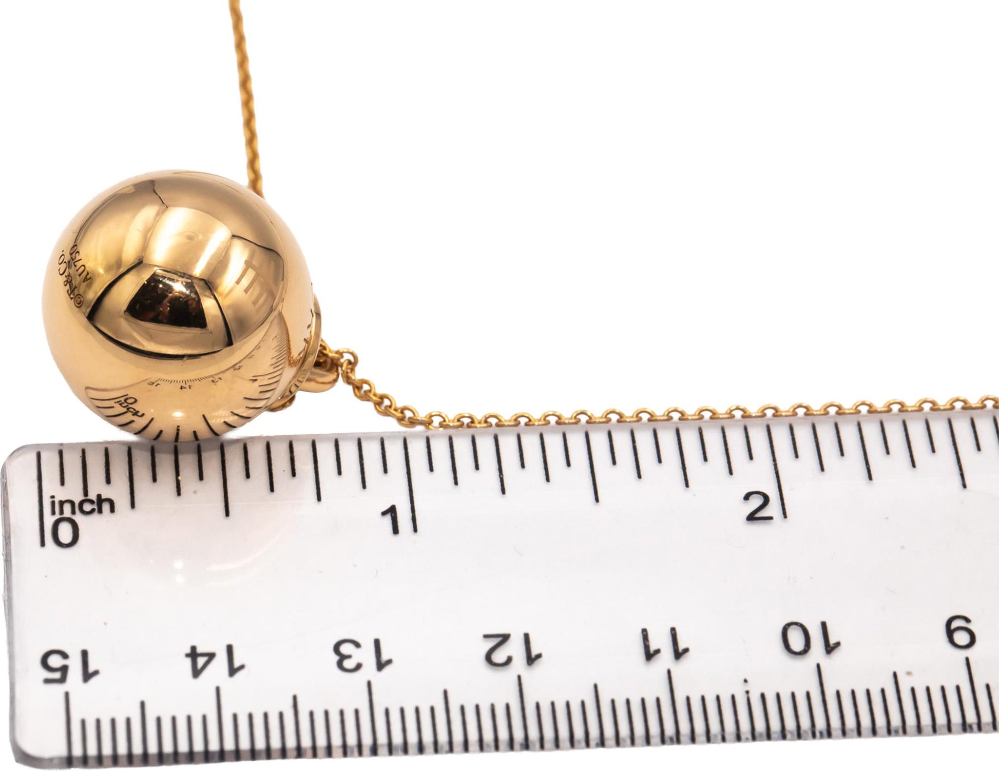TIFFANY & CO. 18k Rose Gold Jewelry Hardware Ball Chain Necklace w/ Box & Pouch