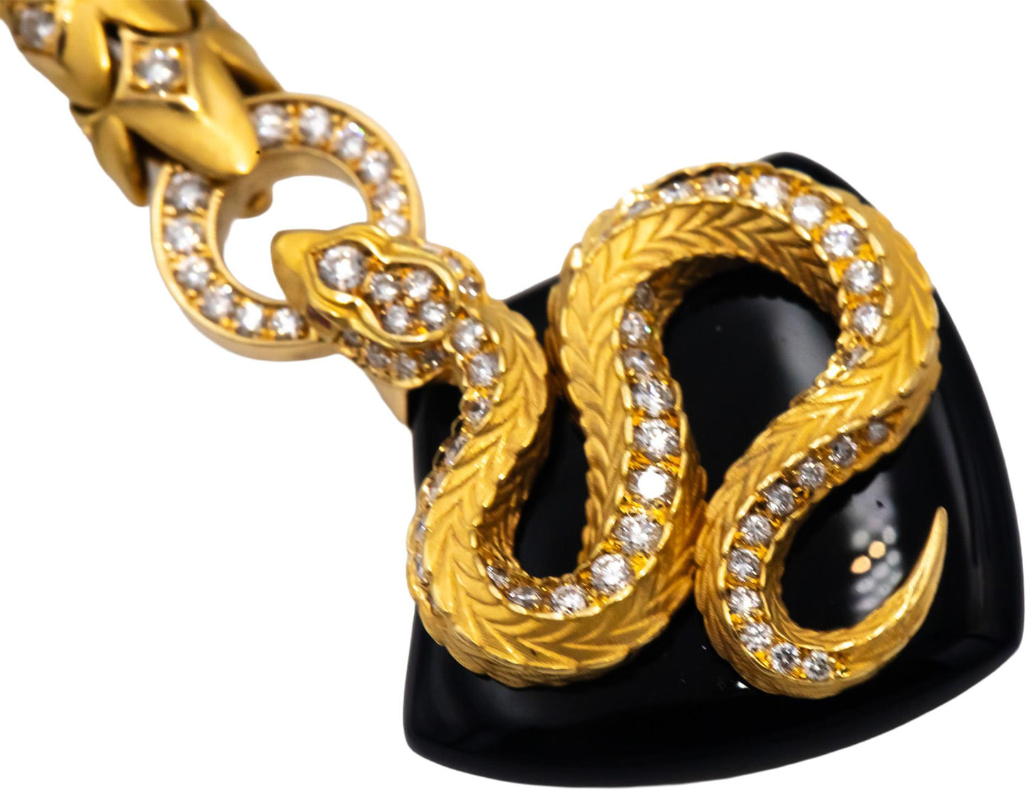 CARRERA Y CARRERA 18k Gold Diamond Onyx Sapphire Abanico Earrings 30.23CT $22900