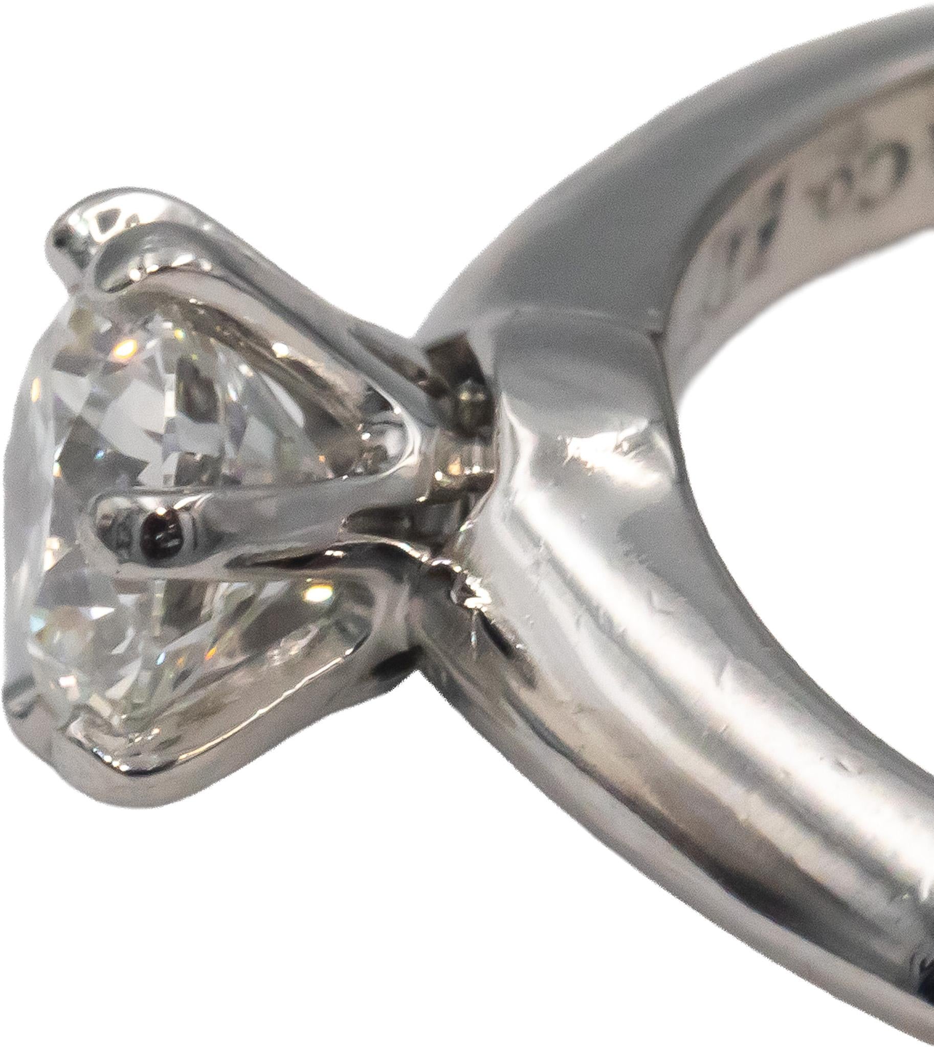 TIFFANY & CO. GIA Certified Platinum VVS1/F Diamond Engagement Ring .73CT Size 6
