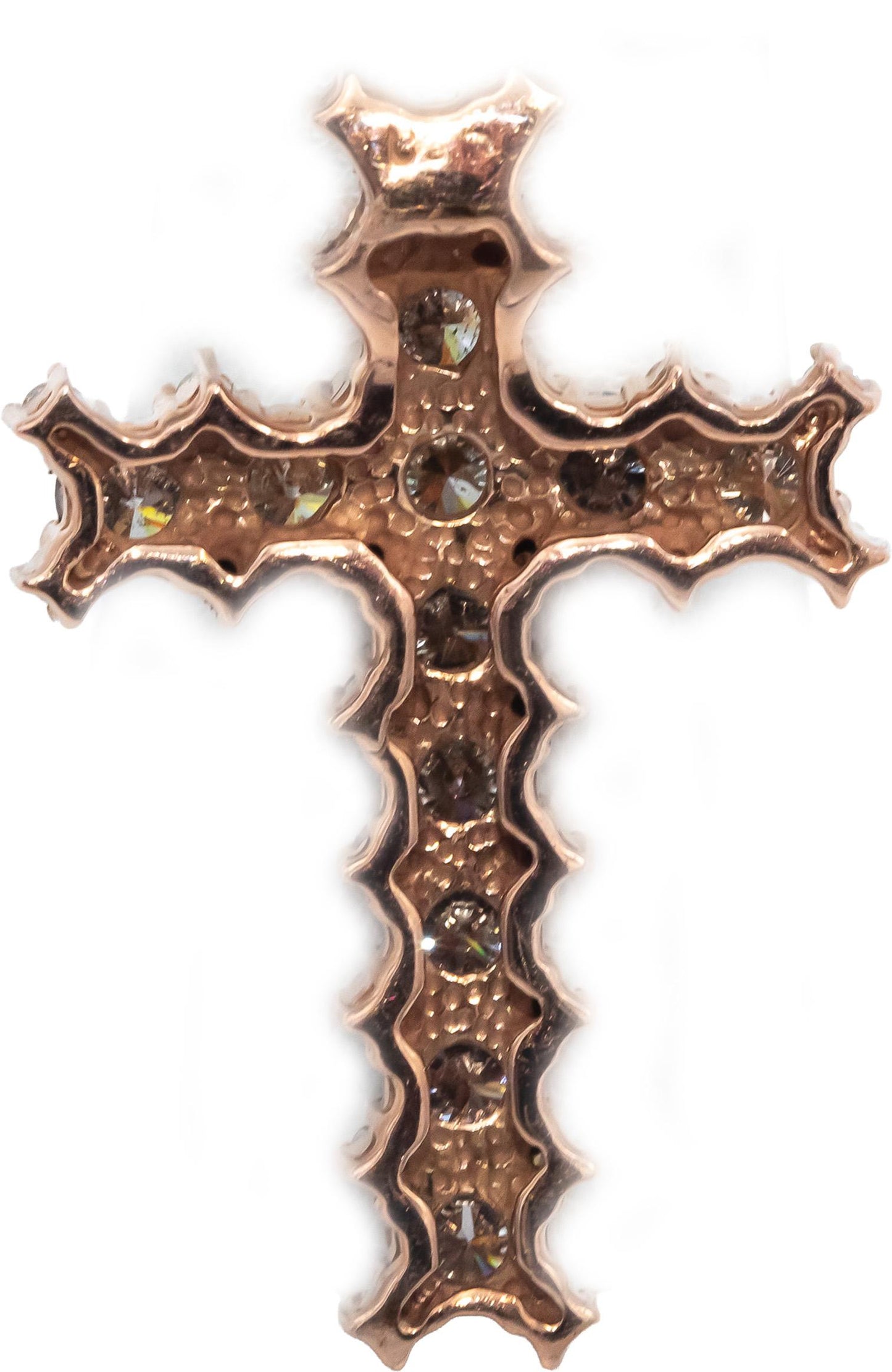 14k Rose Gold Jewelry Round Diamond Cross Crucifix Pendant 4.64CT
