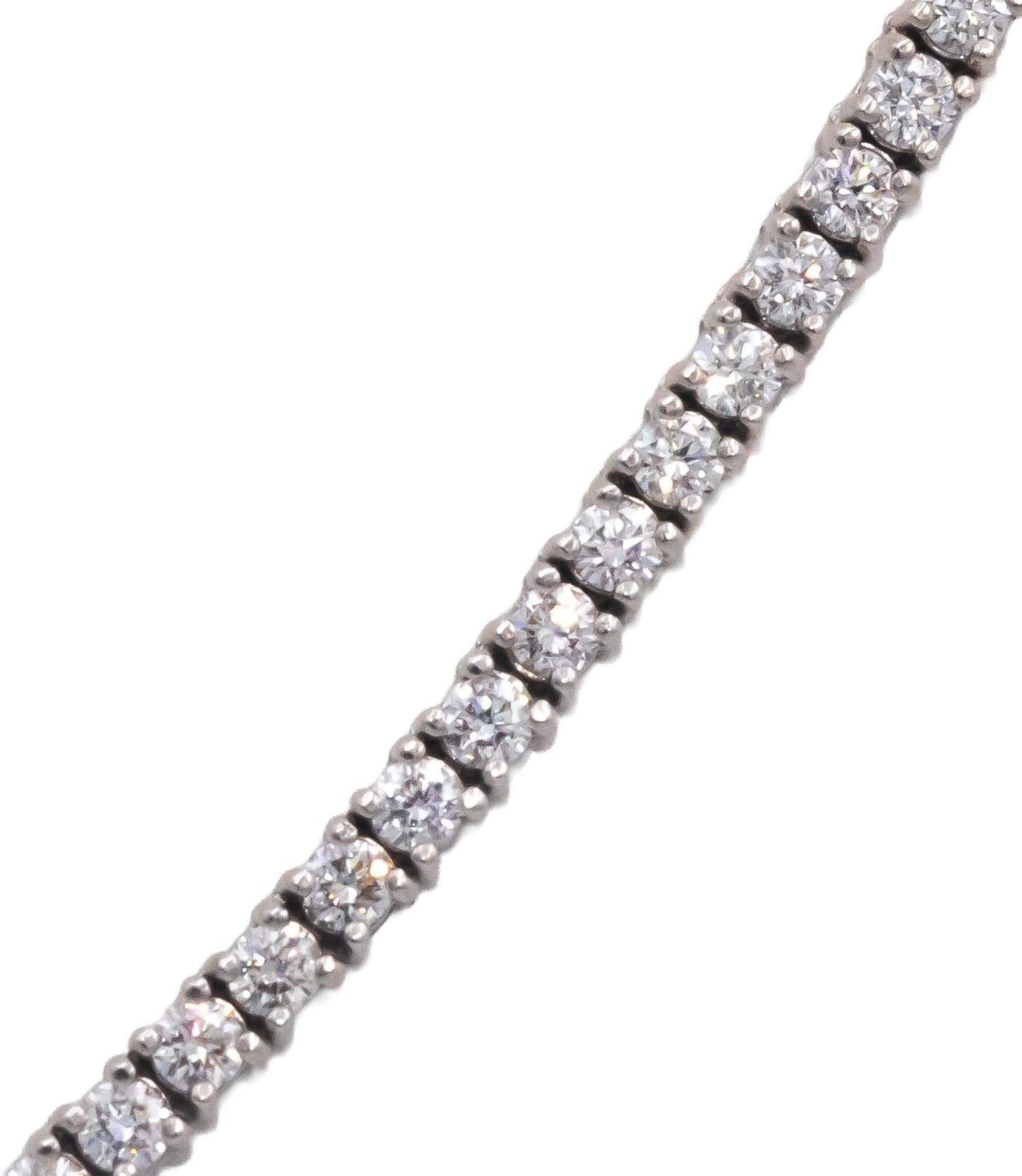 14k White Gold Jewelry Round Diamond Tennis Necklace 16.5" Long 5.82CT