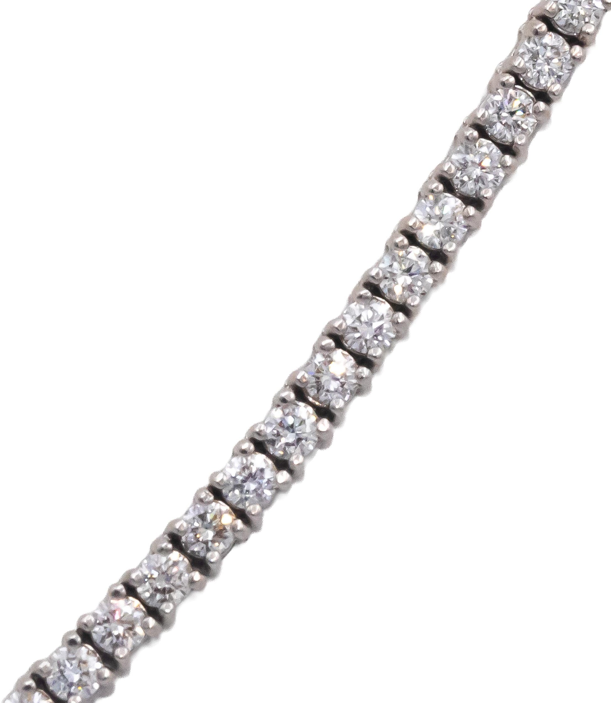 14k White Gold Jewelry Round Diamond Tennis Necklace 16.5" Long 5.82CT
