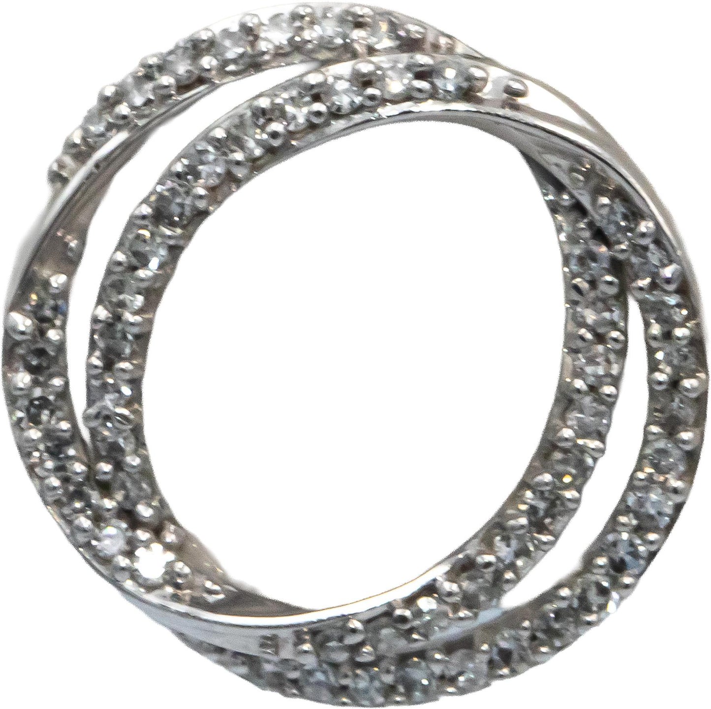 VERA WANG LOVE Round Diamond 10k White Gold Double Circle Stud Earrings 0.34CT